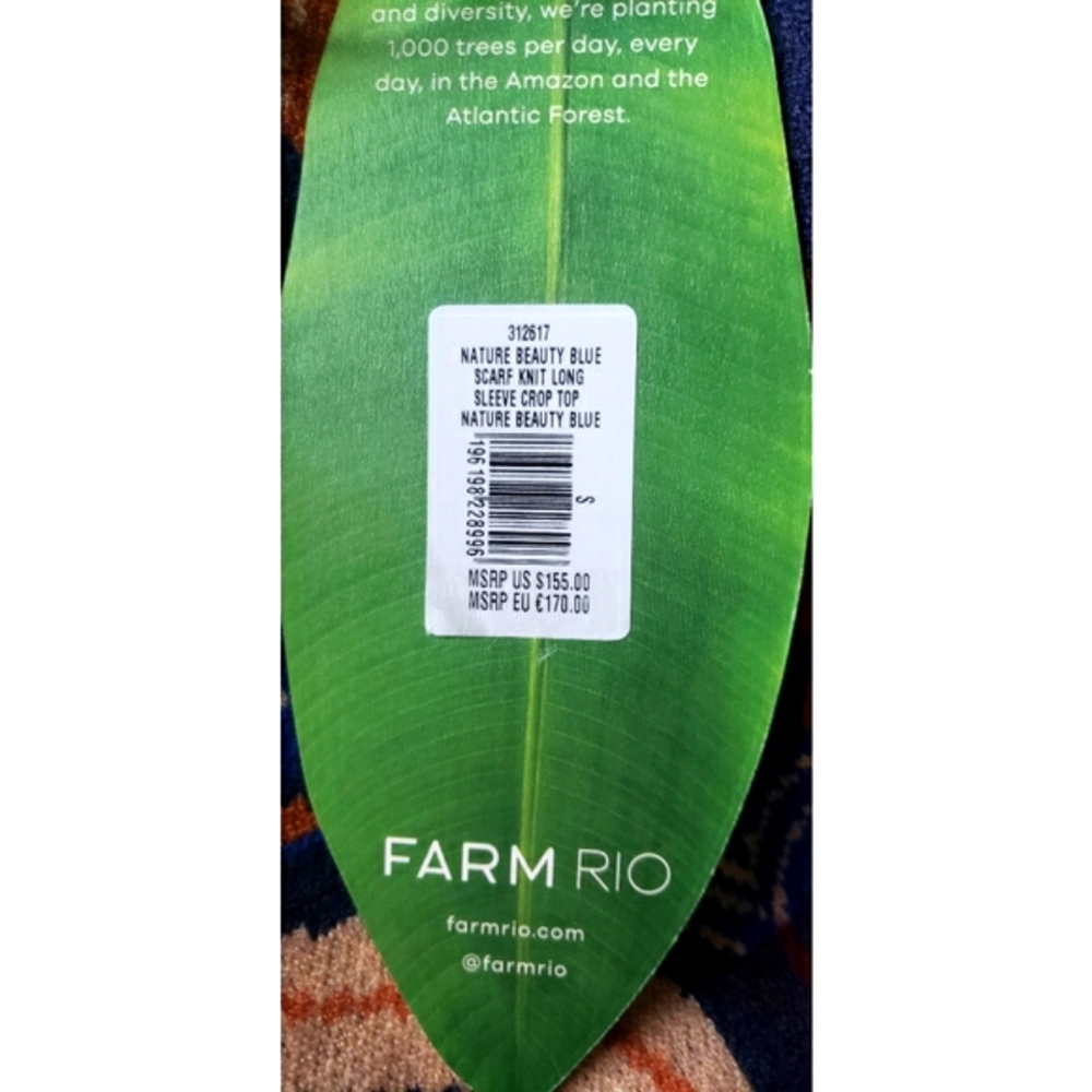 Farm Rio Nature Beauty Knit Crop Top Sweater - Picture 12 of 12